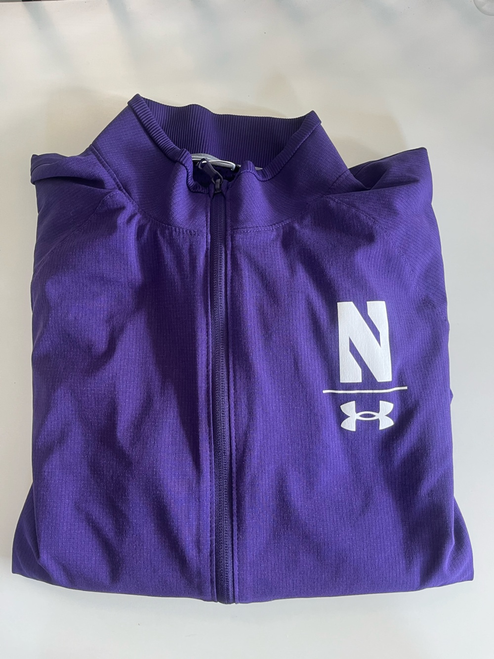Northwestern Chicago Under Armour Purple Athletic Jacket with White Logo Trim